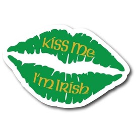 Magnet Me Up Kiss Me I'm Irish St. Patrick's Day Green Lips Magnet Decal, 6 Inches, Heavy Duty Automotive Magnet for Car Truck SUV, Fridge, Mailbox, Any Magnetic Surface, Crafted in USA