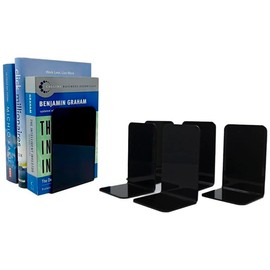Sujetalibros Organizador Sujeta Libros Acrílico 6 Pzas (Negro)