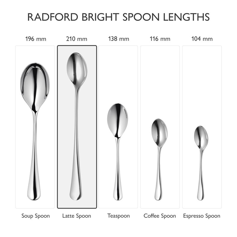 Robert Welch Radford Bright Long Handled Spoon, Set of 4.