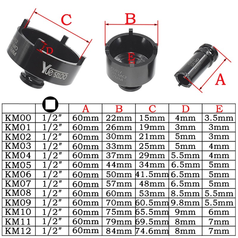 Yuesstloo 13 PCS Spindle Nuts Socket Kit Ball Joints Axle