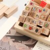 Bavane 40PCS Cute Mini Wood Rubber Stamp Set DIY Diary