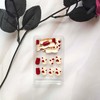 Short Press on Nails Red Heart Square Fake Nails Red