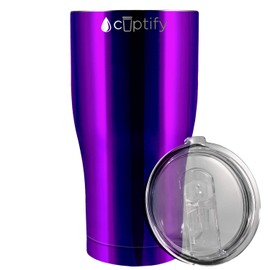 Purple Translucent 30 oz Curve Tumbler with Lid Stainless Steel Vacuum Insulated Double Wall Travel Mug