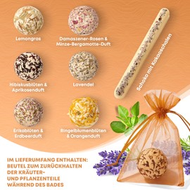 7 Organic Bath Bombs - Bath Bombs Gift Set with Vitamin C - Made in Germany - Vegan - Wellness Bath Accessory Set - Gifts for Men and Women - Mother's Day Gift
