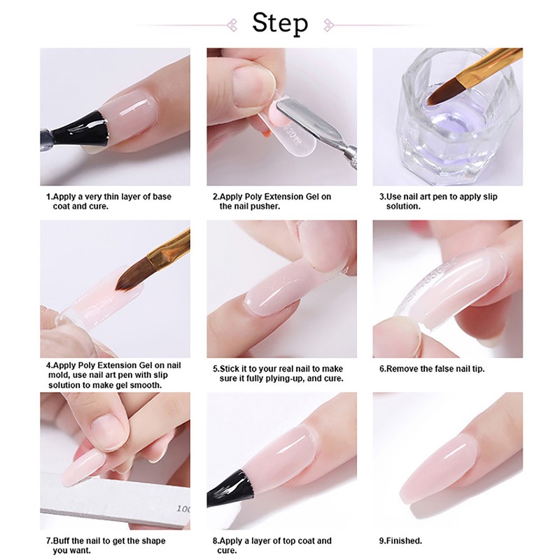 Gel Nails Set Nail Gel Set with Nail File Brush