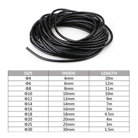 FEEIMOL Cable conduit, self-closing cable spiral, 14 mm, cable duct, cable protection, flexible cable sheath, cable management for TV, computer, black, 7 m