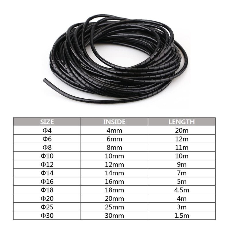 FEEIMOL Cable conduit, self-closing cable spiral, 14 mm, cable duct,