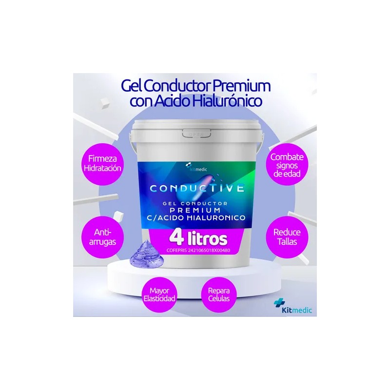 Gel Conductor Ácido Hialurónico Antiedad Facial Corporal 4l