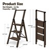 HillhutApex 3 Step Foldable Aluminum Step Ladder with Handgrip, Anti-Slip