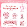 VZCBZC 122PCS Valentine's Day Party Supplies Pink Heart Paper Plates