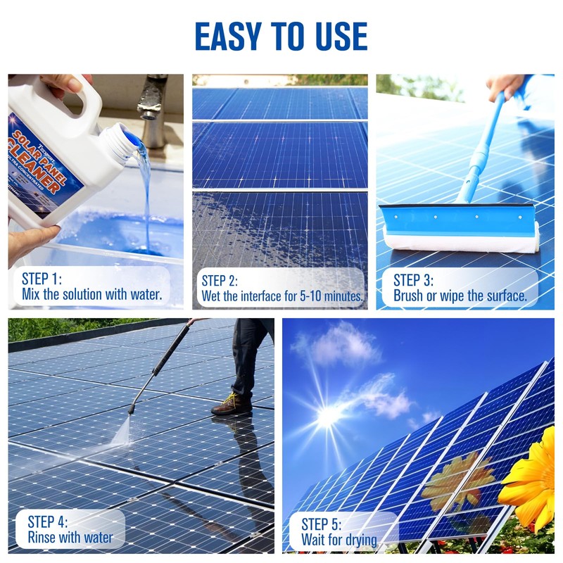 Teexpert Solar Panel Cleaner (1Gallon Makes 600 Gallons), Ultra Concentrated