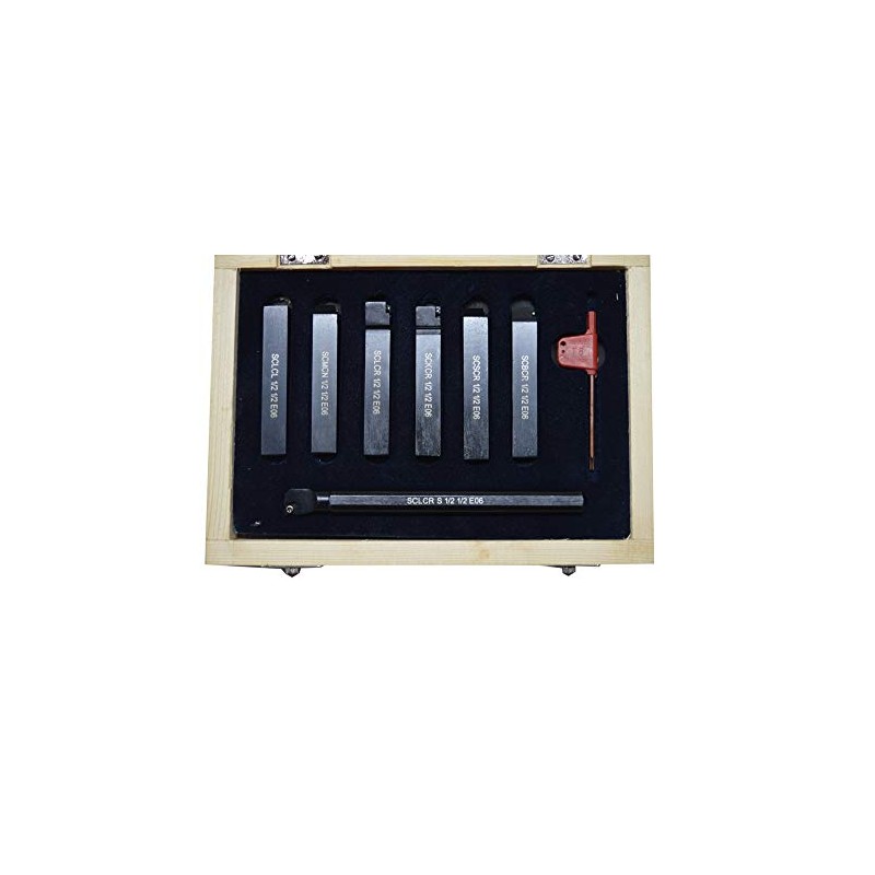 INDEXABLE LATHE TURNING TOOL HOLDER 7 PCS SET 1/2" +