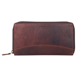 STILORD 'Saskia' Coin Purse Women Leather with RFID Blocker Vintage Purse with Zipper for Notes Money Cash Credit Cards Identity Card Passport Genuine Leather, Colour:Cognac Dark Brown