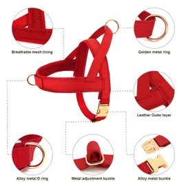 PET ARTIST Dog Harness for Medium Large Dogs,No Pull Dog Harness,Easy to Clean Walk,Durable Quick Fit Dog Vest Harness, Red M