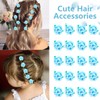 YISSION 20Pcs Mini Blue Flower Hair Clips for Girls &