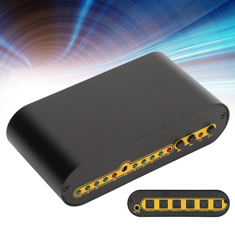 SPDIF Digital Optical Audio Matrix 4x2 Switch Switcher Splitter with