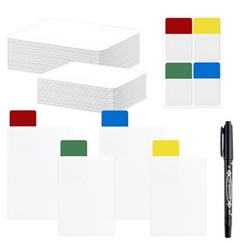 80 pcs Tall Trading Card Dividers, CNYMANY White Card Page Dividers with Tabs and Pen for Games Sports Baseball Card, 4.4 x 3.2in 3.8 x 2.7in Frosted Plastic Card Box Dividers