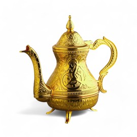 Alisveristime Decorative Zamac Pitcher - Elegant Ornamental Teapot for Home Decor (Gold & Silver) (Gold, Medium)