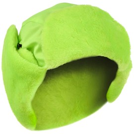 Winter Trapper Hat with Ear Flaps, Faux Fur Lined Winter Hat, Lime Green, SAFEGEAR
