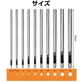 ESJNNK Hole Punch, Leather Punch, Set of 10 Sizes, Eyelets, Belt Punches, Round Shape, Steel Leather Punches, 0.02, 0.03, 0.1, 0.06, 0.09, 0.1, 0.08, 0.09, 0.12, 0.08, 0.08, 0.1, 0.08, 0.1, 0.08, 0.1,
