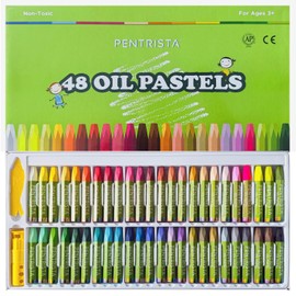 PENTRISTA Oil Pastel Chalk Set, 48 Colours Oil Pastels Soft Pastel Colours for Mixing Layers Shading, Art Supplies for Artists, Beginners, Students, Art Painting Drawing, Oil Pastels