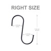 30 Pack Black S Hooks, 3.3 Inch Large S Shaped