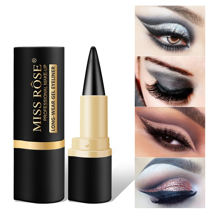 2PCS Black Eyeliner Cream – Highly Pigmented Waterproof Black Eyeliner