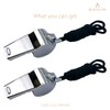 BEADNOVA Stainless Steel Whistles with Lanyard Lifeguard Whistle Referee Whistle