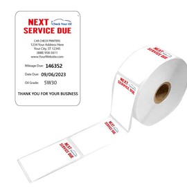 Oil Change Thermal Label Printer Check Your Oil Thermal Stickers 1.5×2.5 Inch Next Service Thermal Printer for Car Oil Change Reminder(Pack-500)
