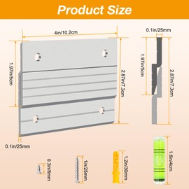 4 Pairs French Cleat Picture Hanger, Luxiv Metal Mounting Bracket for Photo Frames Aluminum Z Hanger, Wall Mount Mirror Hanger Z Bar Hanging Picture Ledges with Screws, Level Tool (4 inches)