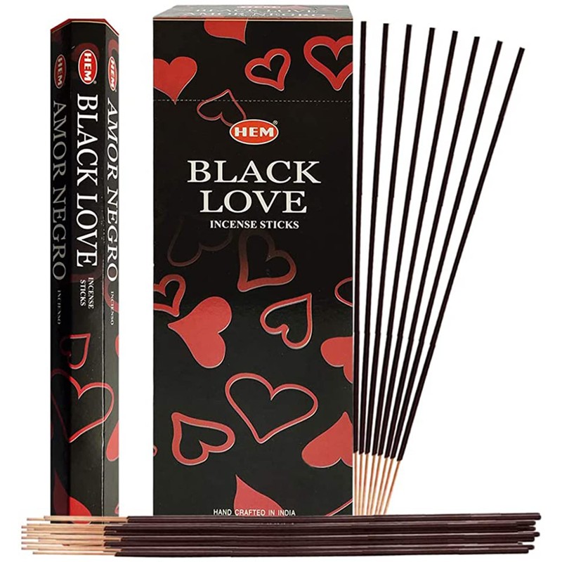 Hem 6 Pack 20 Stick Black Love - Box Of