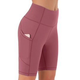 Persit Women's Short Leggings, Opaque Cycling Shorts with Pockets, Dustyrosis