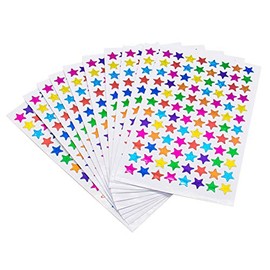 AUEAR, 960 Pack Laser Shiny Sparkle Star Stickers 1cm Self Adhesive Assorted Colors Students Rewards Teachers Supplies