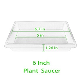 Feyvdzv Square Plant Saucer 6 Inch 4 Pack 8 10 12 14 16 18 20 inch Plant Drip Trays, Plant Trays for Pots, Plant Saucers for Indoors and Outdoors, Durable No Holes, Water Catcher Tray for Flower pots
