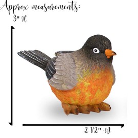 BANBERRY DESIGNS Robin Figurine Birds Decoration - Set of 3 Styles - 3 Inch High