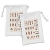 Ambesonne Tribal Fabric Pouch Set of 2, Illustration of Aztec