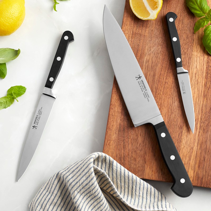 HENCKELS Classic Razor-Sharp 3-Piece Kitchen Knife Set, Chef Knife, Paring