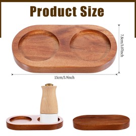 Salt and Pepper Mill Tray, Salt & Pepper Grinder Accessories Acacia Wood Tray Pepper Mill Holder & Rest Dining Table Protector fit Many Mills & Shakers (Pepper mill and salt mill are not included)