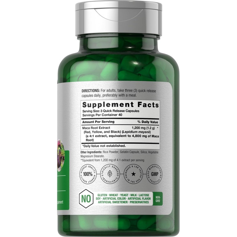 Horbäach Maca Root Capsules for Men and Women | 120