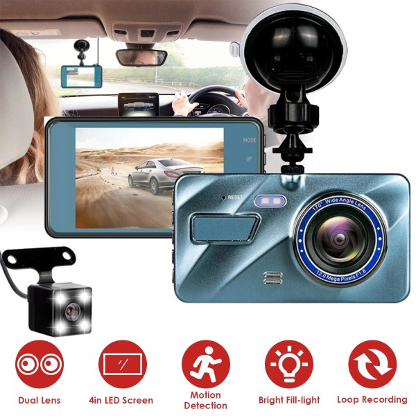 iMounTEK 4" LED Screen Front & Rear Dash Camera Cam