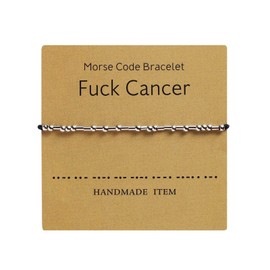 Binami Morse Code Bracelet Adjustable Bracelet Beads on Silk Cord Friendship Inspirational Jewelry Gifts for Her， FC