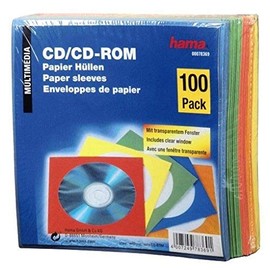 Hama Pack of 100 Empty Paper Sleeves Assorted Colours 00078369 Blue/Yellow/Green/Orange/Red