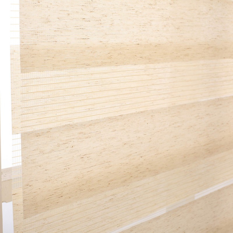 InterGo Double Roller Blind with Klemmfix No Drilling Required, Linen,