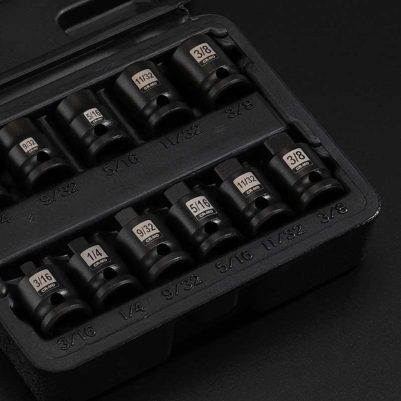 Mayouko 11PCS 3/8" Drive SAE Pipe Plug Socket Set, Tapered