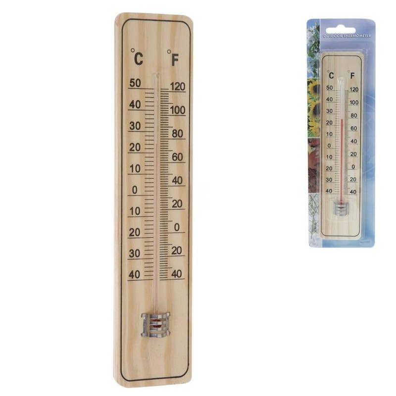 Wooden Wall-Mounted Garden Thermometer | Indoor & Outdoor Patio Thermometer