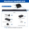 Muzata 6'6" Aluminum Black Cable Railing Handrail Rectangular Handrail for