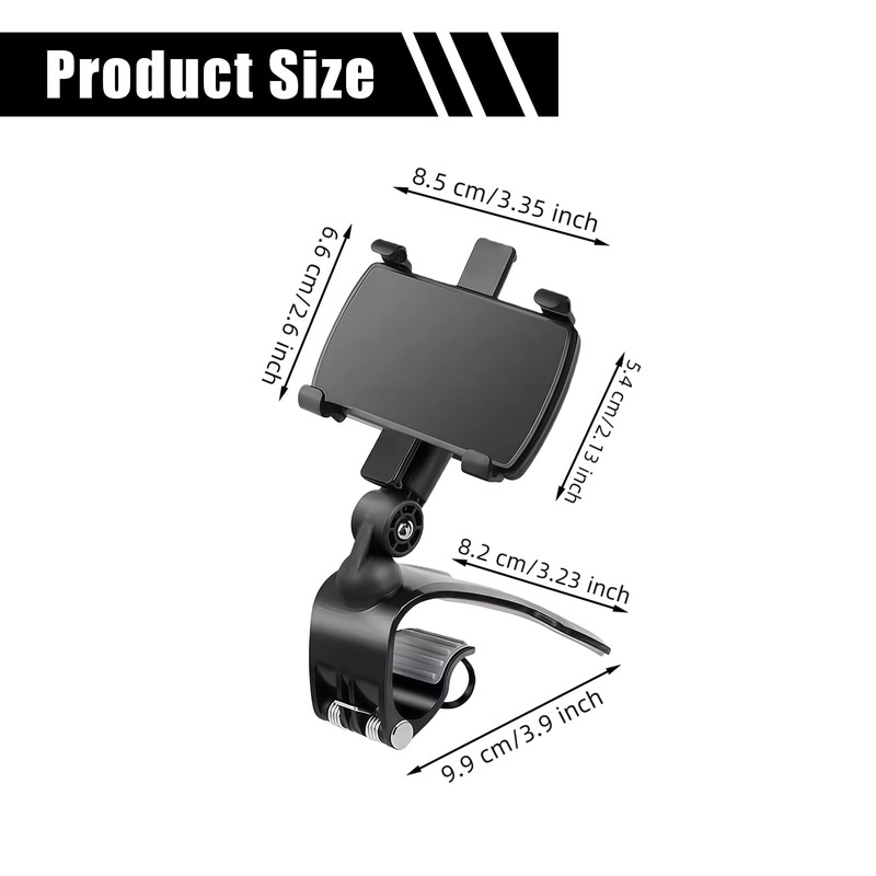 AMZAUTO Car Phone Mount, 1260 Degree Rotation Dashboard Phone Holder,