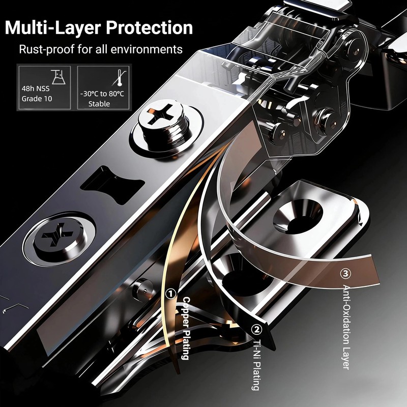 20 Pcs Full Overlay Frameless Soft Close Cabinet Hinges,105° 3-Way