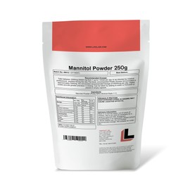 Mannitol Powder 250g - Pure D-Mannitol Sugar Alcohol Low Calorie option Sweetener for Baking & Cooking Food Grade Vegan & Vegetarian by LifeLab Supplements