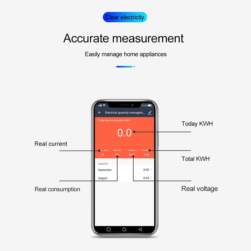 Single Phase Energy Meter WiFi Metering Switch Electric Meter APP